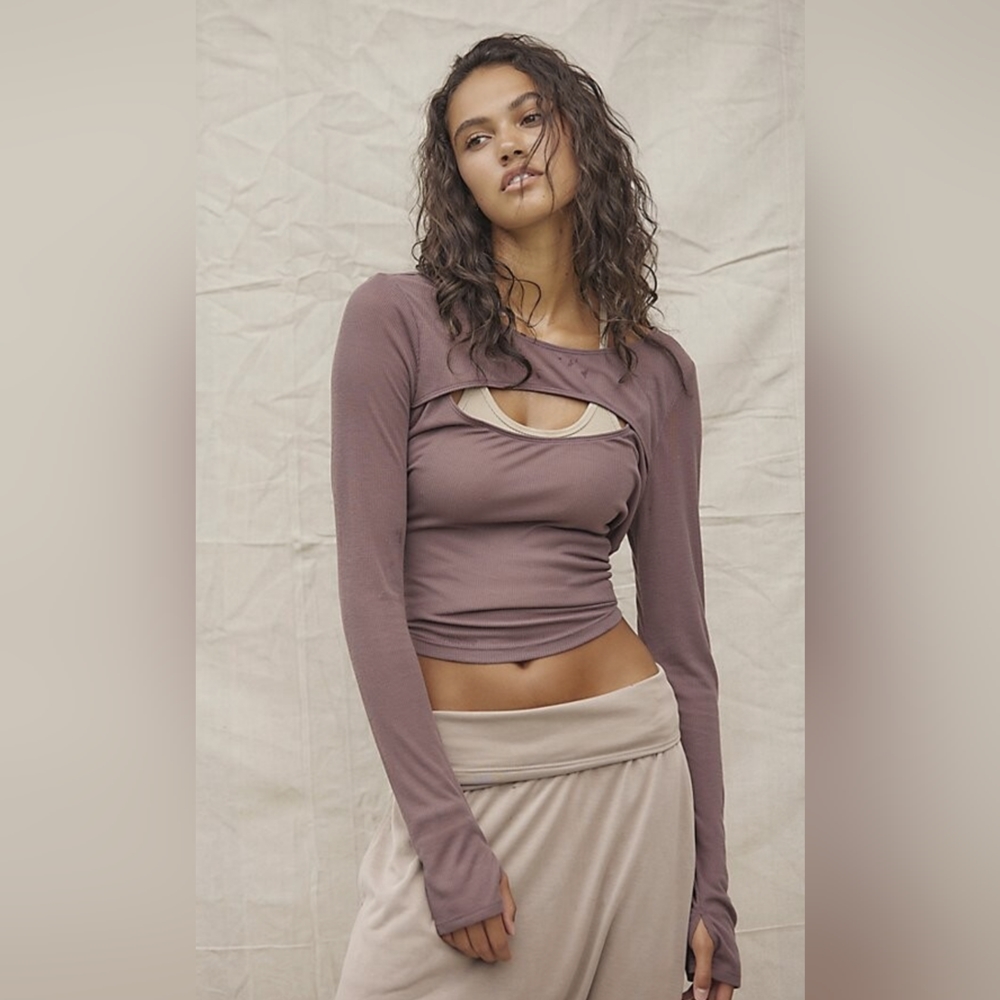 Free People Movement Second Wind Violet Umber Layering Top